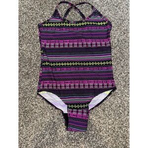 NWOT Ruby Love - One Piece Period Swim Suit - Pink& Purple Geometric MSPR $169